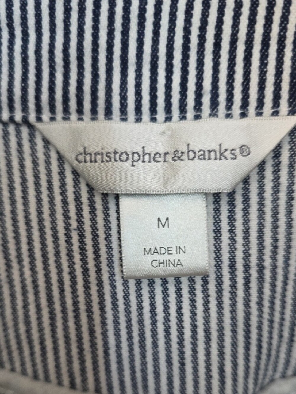 Christopher & Banks Navy and White Striped Cotton Jacket - Picture 2 of 9